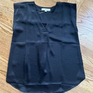 LOFT Women's Elegant Black V-Neck Blouse. Size small